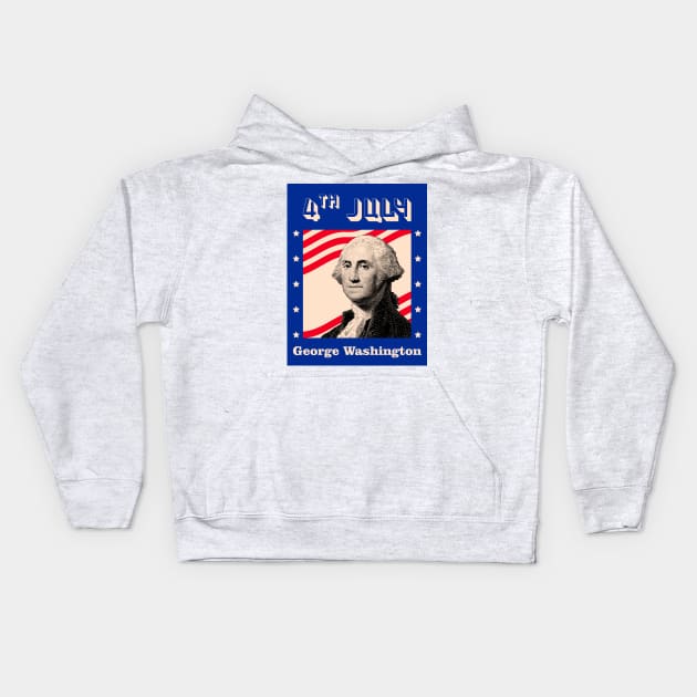 George Washington 4th Of July Kids Hoodie by yphien